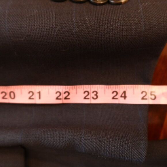 RALPH LAUREN mens wool cashmere blazer plaid dark navy 44R 2 button sports jackt - Picture 16 of 16